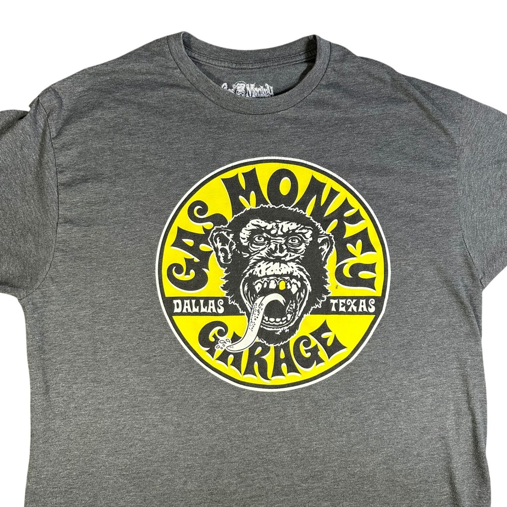 Gas Monkey Garage Mens T-Shirt XL Gray Dallas Texas Graphic Tee Fast N Loud